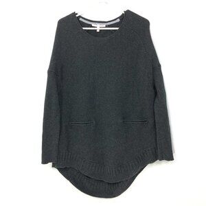 Victoria's Secret Gray Ribbed Hi Low‎ Oversized Sweater Tunic with Pockets  XS